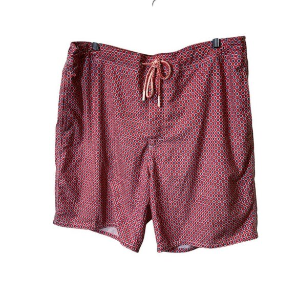 johnnie-O Other - Johnnie-O Mens Red & Blue Patterned Swim Shorts XL